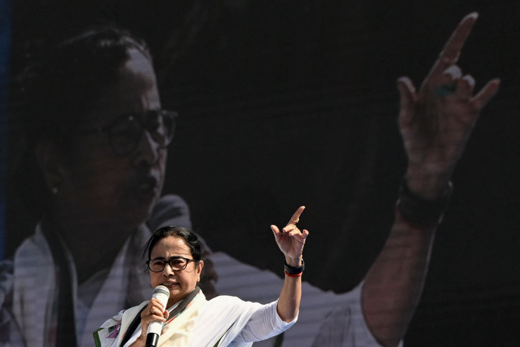 Mamata Banerjee, chief minister of the eastern Indian state of West Bengal and supremo of the Trinamool Congress in an election rally