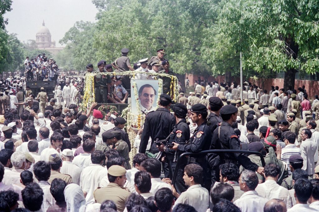 Funeral procession for former Indian PM Rajiv Gandhi